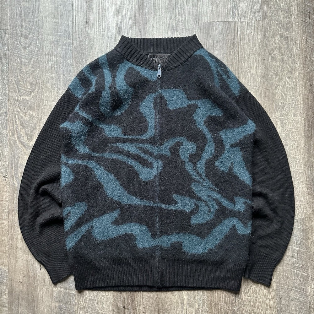 ROUCHA SCHIELE Navy Blue Alpaca Wool Sughi Cardigan Sweater Size M? Medium Read